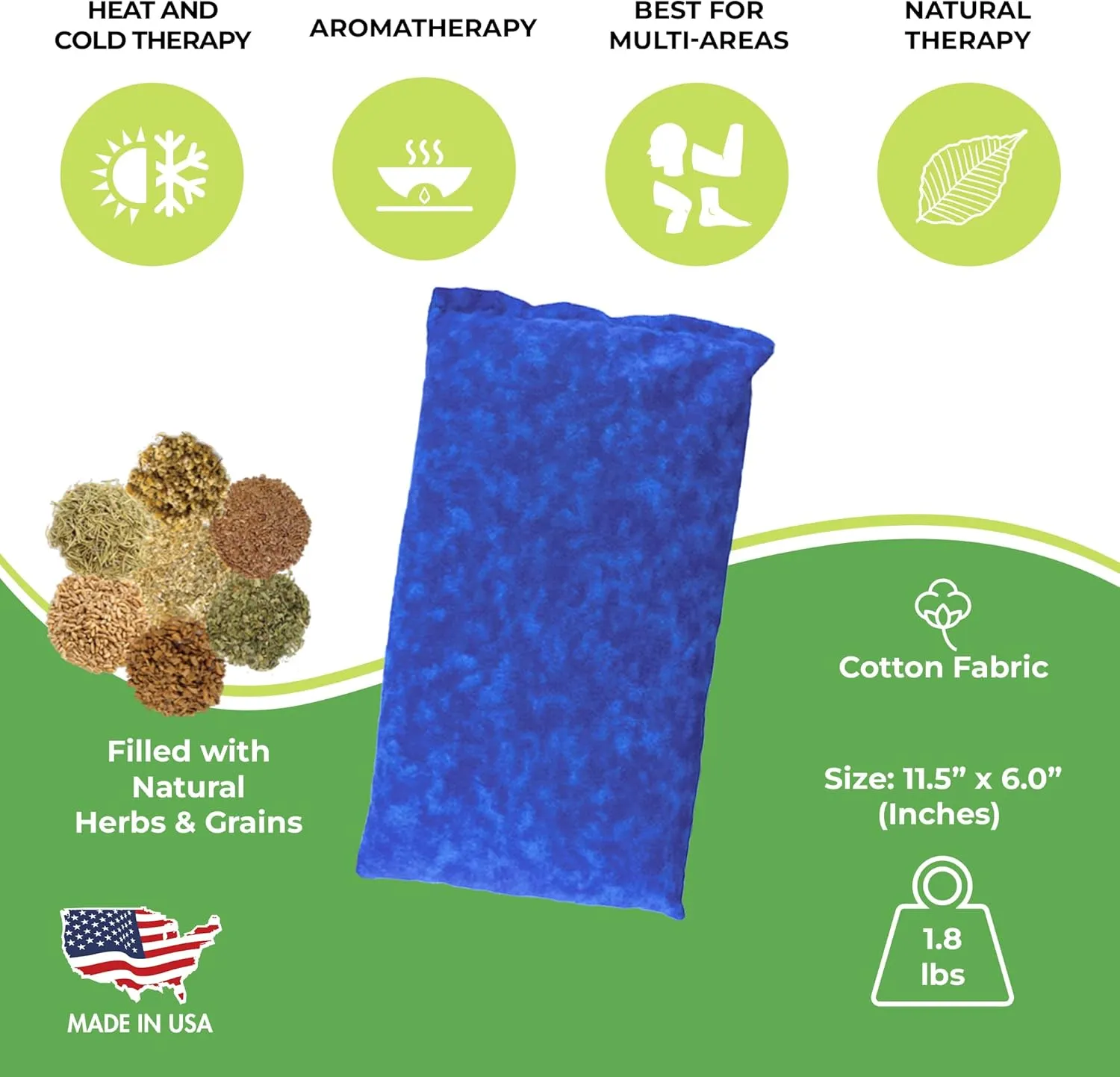 Nature Creation Reusable Microwave Heat Pad - Microwave Heating Pad for Neck and Shoulders, Cold Compress & Hot Pack, Heat Pack Warming Pad, Microwavable Heating Pads for Cramps, Blue Marble 2 Packs