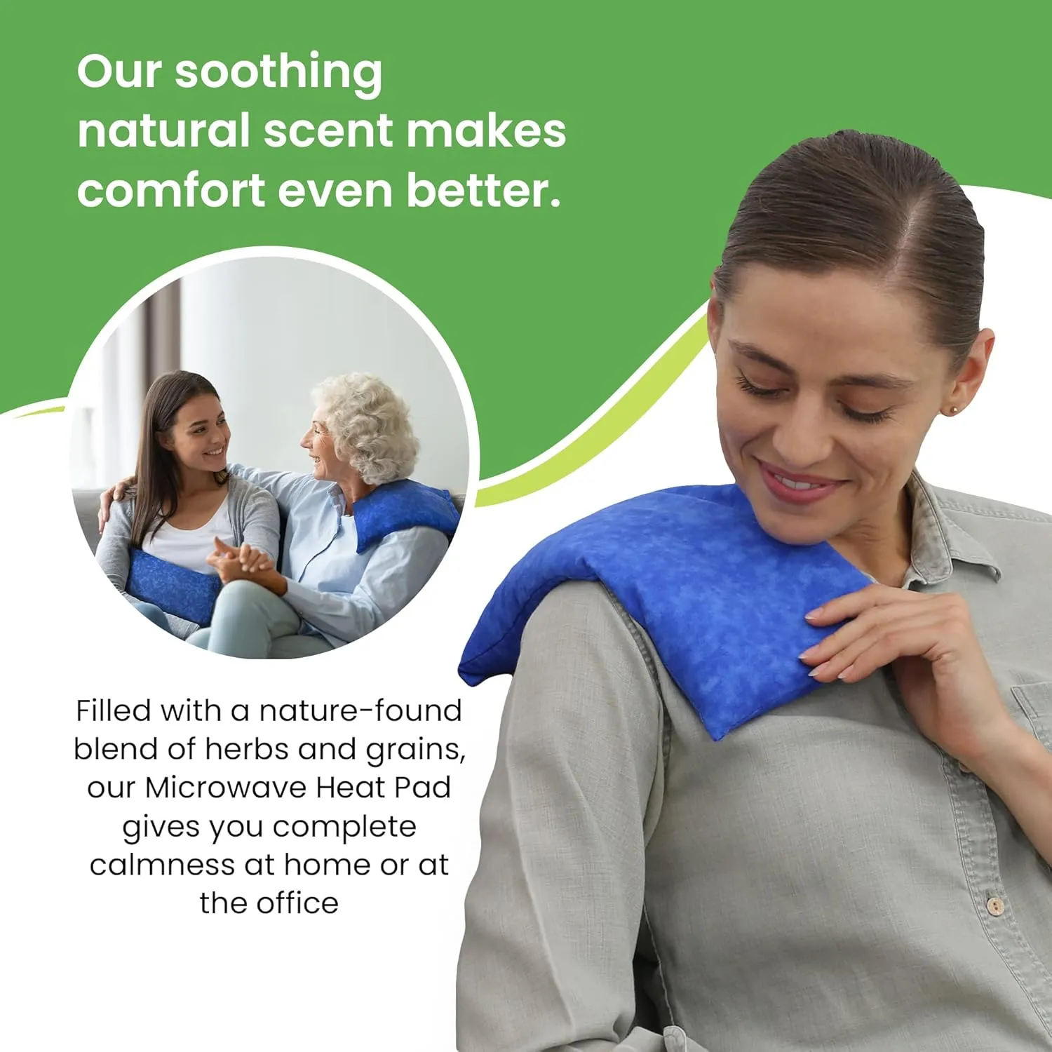 Nature Creation Reusable Microwave Heat Pad - Microwave Heating Pad for Neck and Shoulders, Cold Compress & Hot Pack, Heat Pack Warming Pad, Microwavable Heating Pads for Cramps, Blue Marble 2 Packs