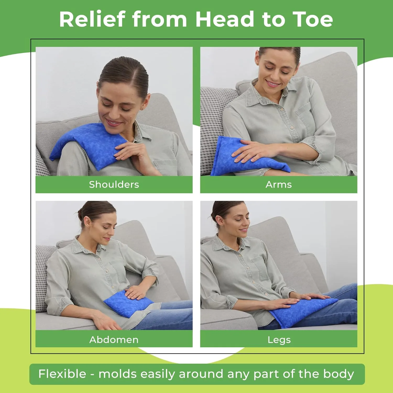 Nature Creation Reusable Microwave Heat Pad - Microwave Heating Pad for Neck and Shoulders, Cold Compress & Hot Pack, Heat Pack Warming Pad, Microwavable Heating Pads for Cramps, Blue Marble 2 Packs