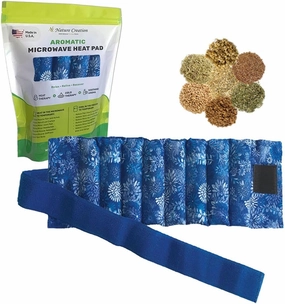 Nature Creation Reusable Microwavable Heating Pads for Menstrual Cramps, HIPS and Back Pain Relief - Aromatic Microwavable Heating Pads for Comfort and Relaxation - Blue Flowers 1 Pack