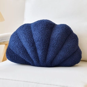 Navy Seashell Throw Pillows, Shell Shaped Throw Pillows, 13 Inch Soft Home Decorative Pillow Plush Cushion for Bed Couch Living Sofa Room Decor Accent Throw Pillow