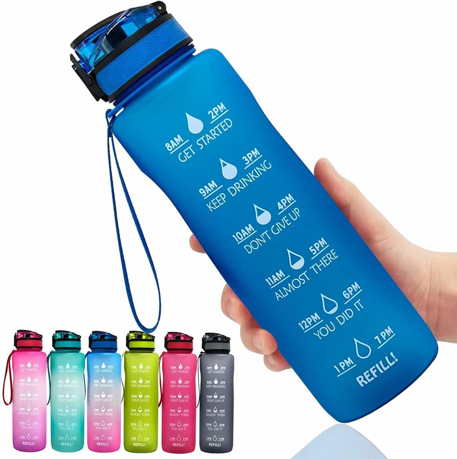 NC The Best Sports Bottle, Large Capacity, One-Button Opening, Flip-top Leak-Proof Lid, Healthy and Environmentally Friendly Tritan Material, BPA-Free (with Filter Layer)