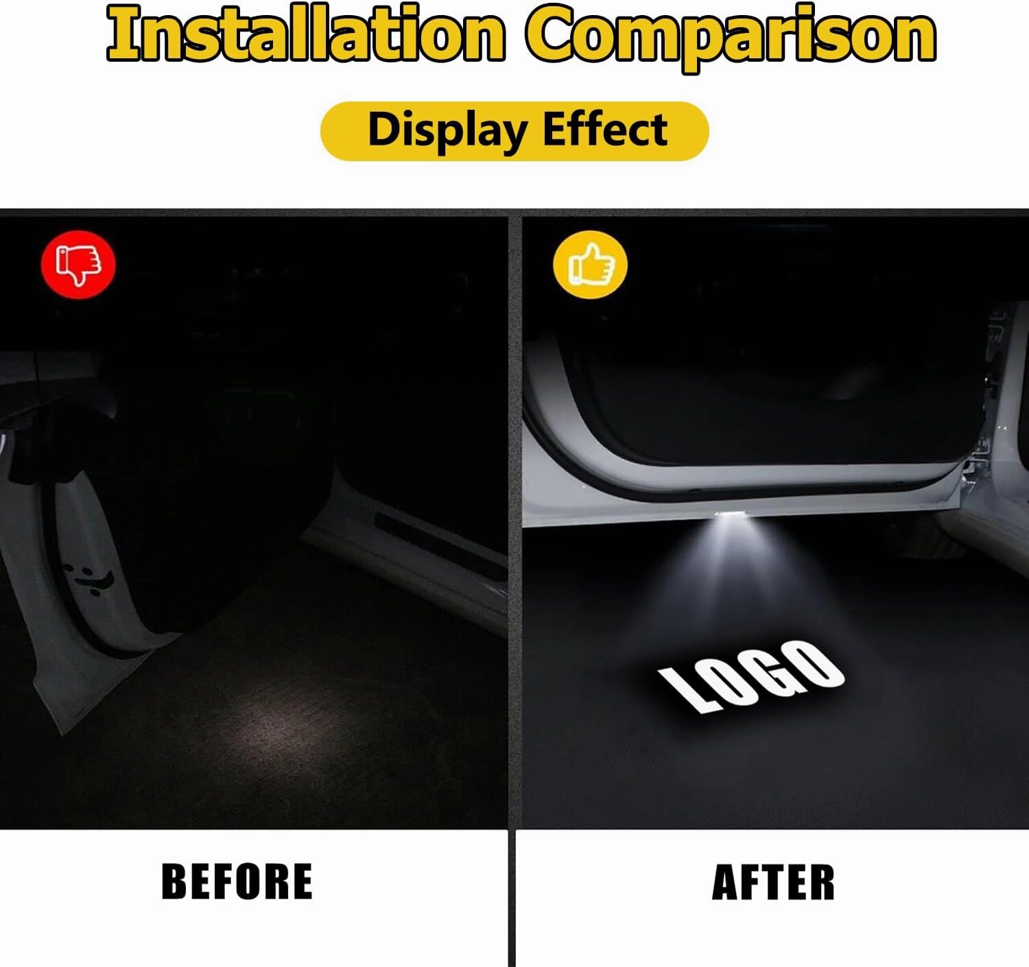 Never Fade Car Door Lights Logo Projector,HD LED Car Welcome Projector Lights Compatible with LS/ES/is/LX/RX/GS/GX/RC Car Door Accessories