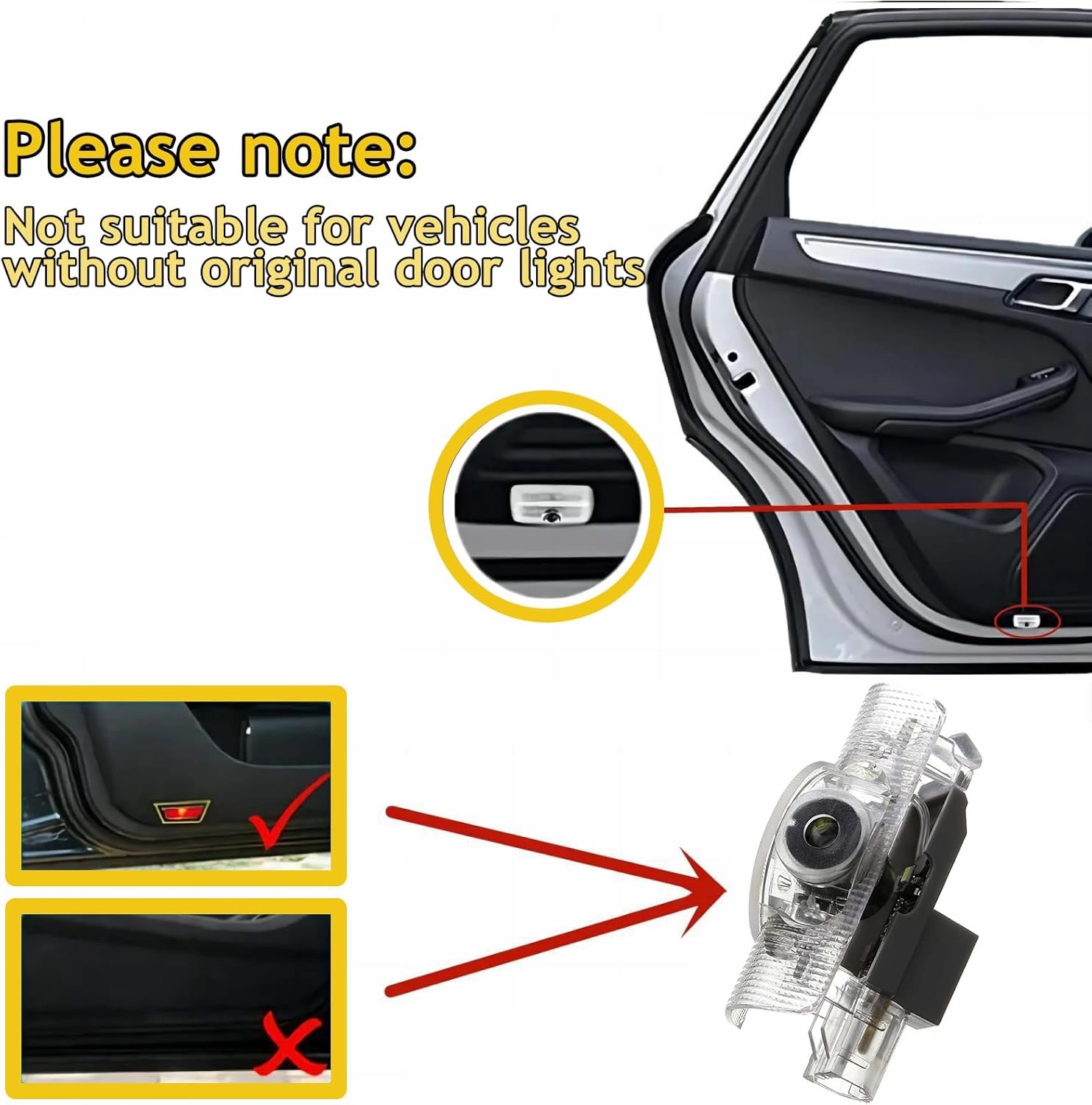 Never Fade Car Door Lights Logo Projector,HD LED Car Welcome Projector Lights Compatible with LS/ES/is/LX/RX/GS/GX/RC Car Door Accessories
