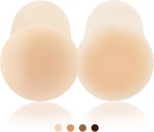 Niidor Nipple Covers Stickers, Reusable Sticky Adhesive Silicone Nipple Pasties Bras for Women Breast Petals with Travel Case