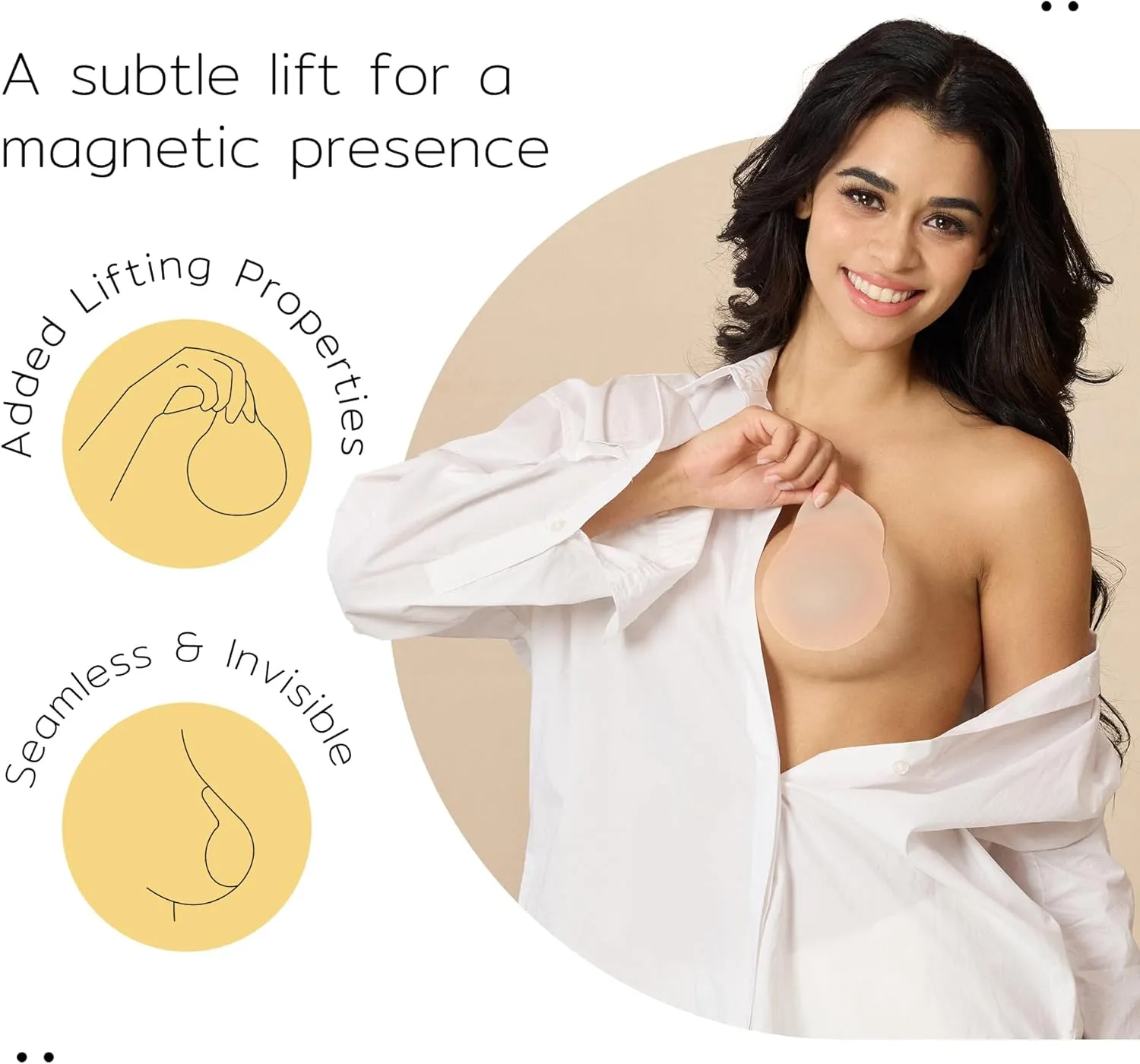 Niidor Nipple Covers Stickers, Reusable Sticky Adhesive Silicone Nipple Pasties Bras for Women Breast Petals with Travel Case