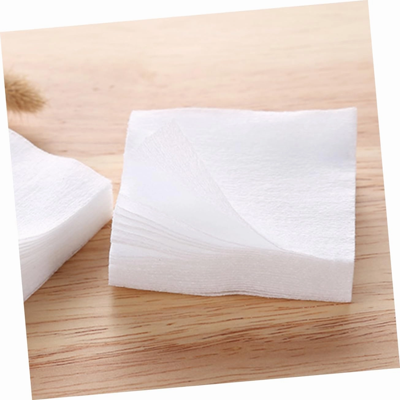 NOLITOY 2sets Soft Makeup Facial Cotton Pads 3-Layer Absorbent Disposable Portable for Nail Art Makeup Removal Skin Care 1000pcs*2