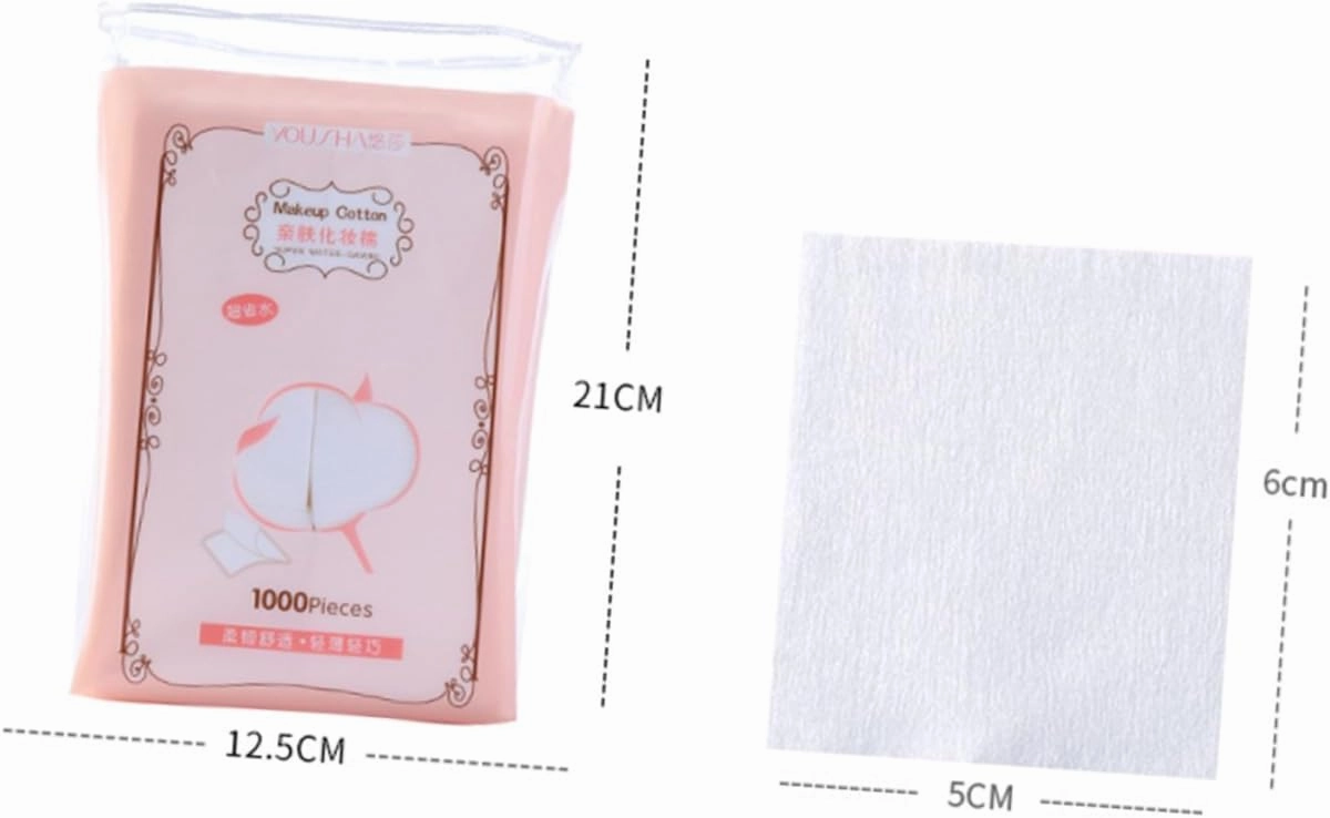 NOLITOY 2sets Soft Makeup Facial Cotton Pads 3-Layer Absorbent Disposable Portable for Nail Art Makeup Removal Skin Care 1000pcs*2