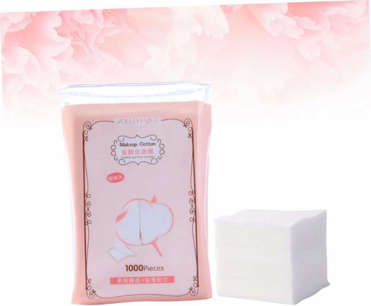 NOLITOY 2sets Soft Makeup Facial Cotton Pads 3-Layer Absorbent Disposable Portable for Nail Art Makeup Removal Skin Care 1000pcs*2