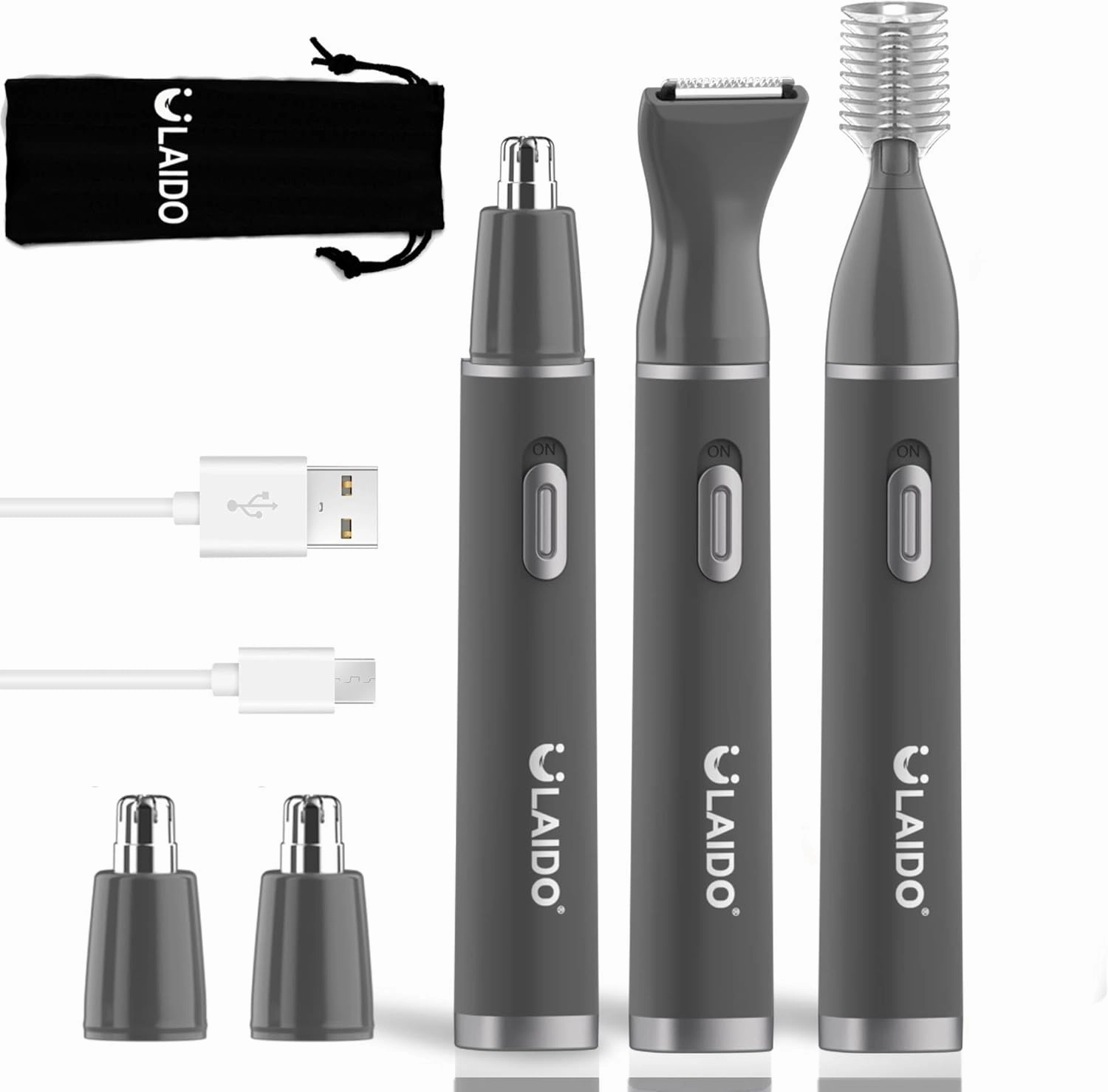 Nose Hair Trimmer for Men and Women, Painless 3 in 1 Men's Ear and Nose Hair Trimmers, 2025 USB-C Rechargeable Facial & Body Detail Hair Trimmer Clipper with High Speed and Dual-Edge Blades
