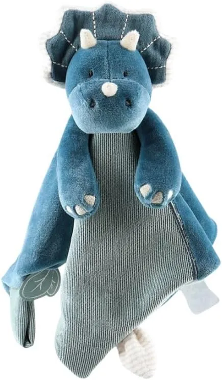 Noukie's - Doudou Child - Velvet Plush - Ops Le Triceratotops - Multifunctional - Blue - 1 Unit
