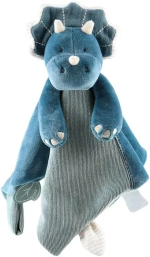 Noukie's - Doudou Child - Velvet Plush - Ops Le Triceratotops - Multifunctional - Blue - 1 Unit