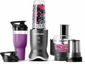 nutribullet® Ultra Plus  3-1 Compact Kitchen System, 1200W Kitchen System with Blender, Food Processor, and Coffee and Spice Grinder, 32oz and 24oz Blending Cups, 2-Cup Food Processor, Gunmetal Gray