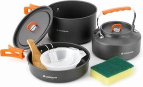 Odoland Bundle - 2 Items 10pcs Camping Cookware and 5pcs Camping Cookware