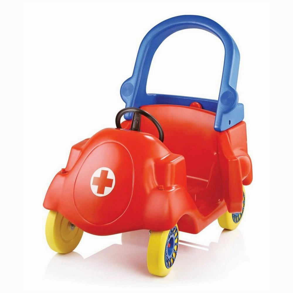 Ok Play Coupe Car, Plastic Material,Toys For Kid, Small Car For Toddlers, Red & Blue, 1 To 2 Years