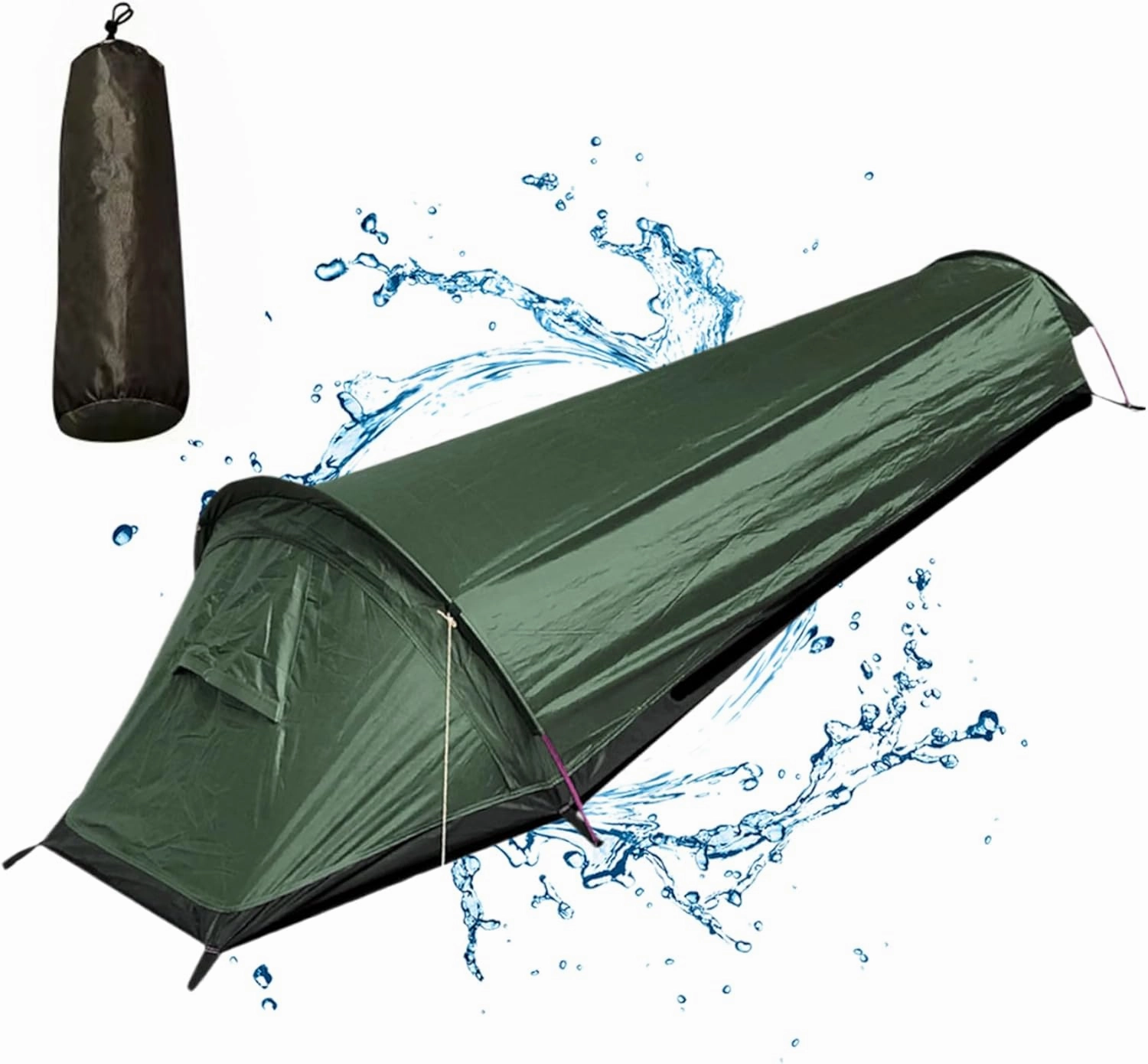 One Man Tent, Ultralight & Waterproof 1 Man Tent, Breathable 1 Person with Fine Mesh, Portable Backpacking with Carry Bag for Hiking Camping Mountaineering Fishing Travel