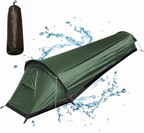 One Man Tent, Ultralight & Waterproof 1 Man Tent, Breathable 1 Person with Fine Mesh, Portable Backpacking with Carry Bag for Hiking Camping Mountaineering Fishing Travel