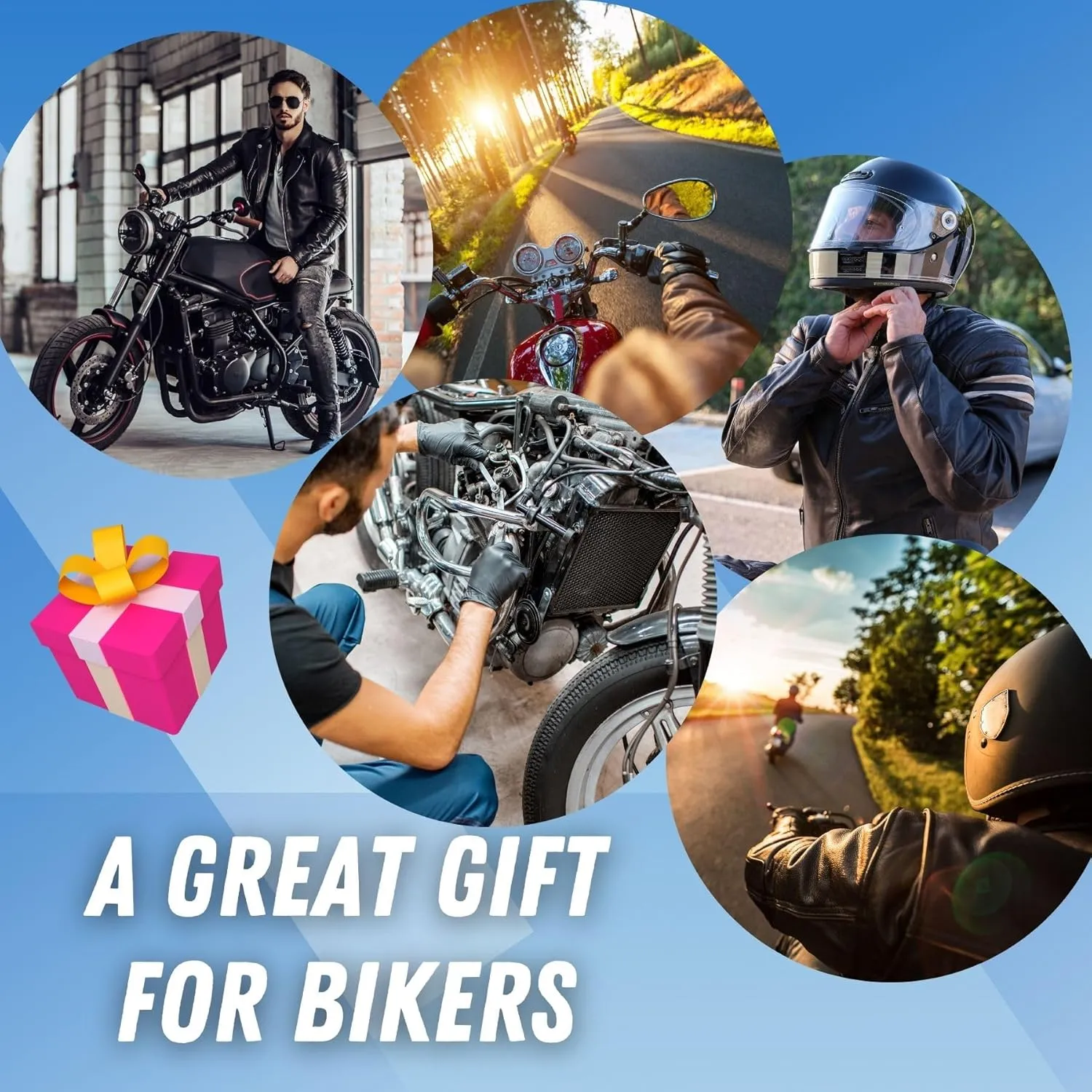 Onebttl Motorcycle Gifts for Men, I Don't Snore I Dream I'm a Motorcycle, Tumbler Travel Coffee Mug, Dad Grandpa Biker Rider, Stainless Steel 20oz/590ml - Design A