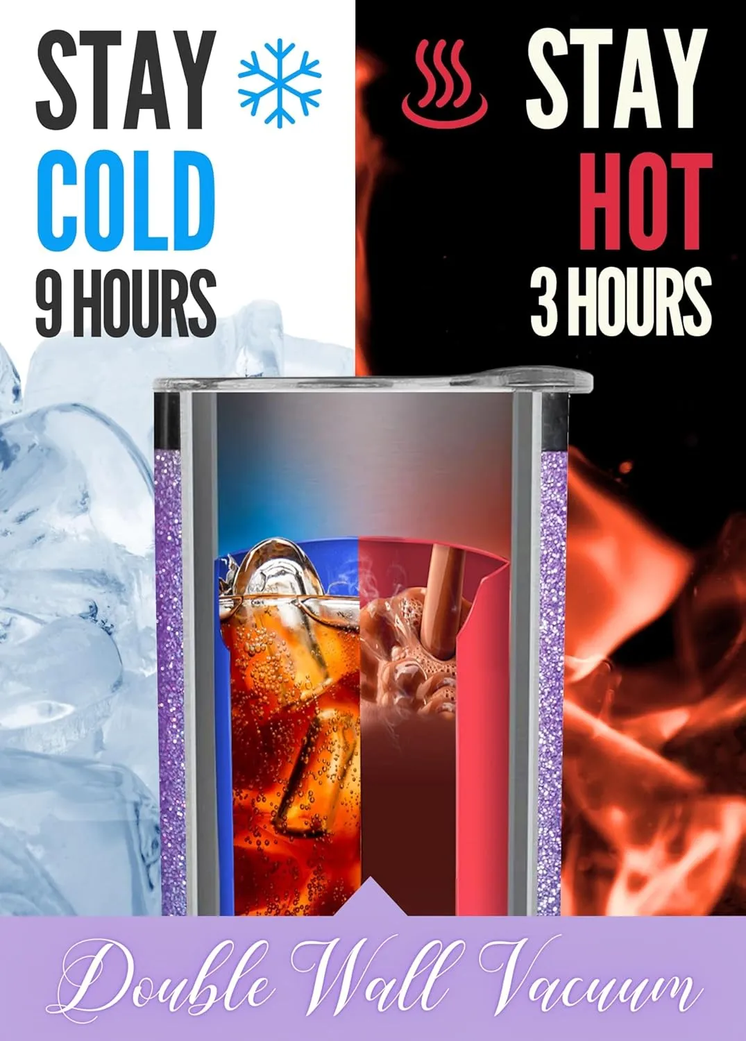 Onebttl Zodiac Gifts for Women, Best Friend Birthday Gifts for Her, 20oz Stainless Steel Tumbler, Engraved Logo Blue and Purple, Aquarius