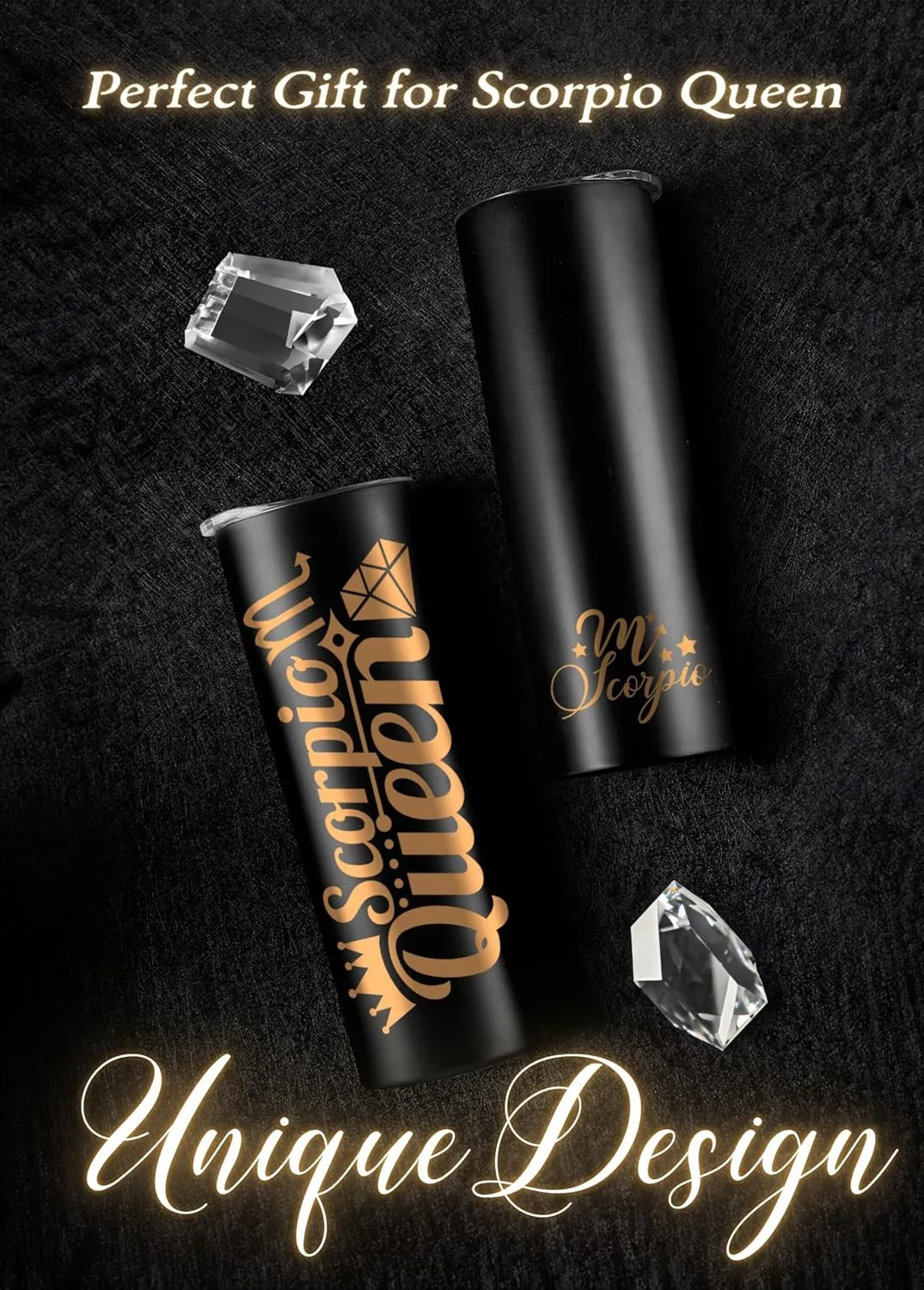 Onebttl Zodiac Gifts for Women, Best Friend Birthday Gifts for Her, 20oz Stainless Steel Tumbler, Printed Logo Black, Scorpio