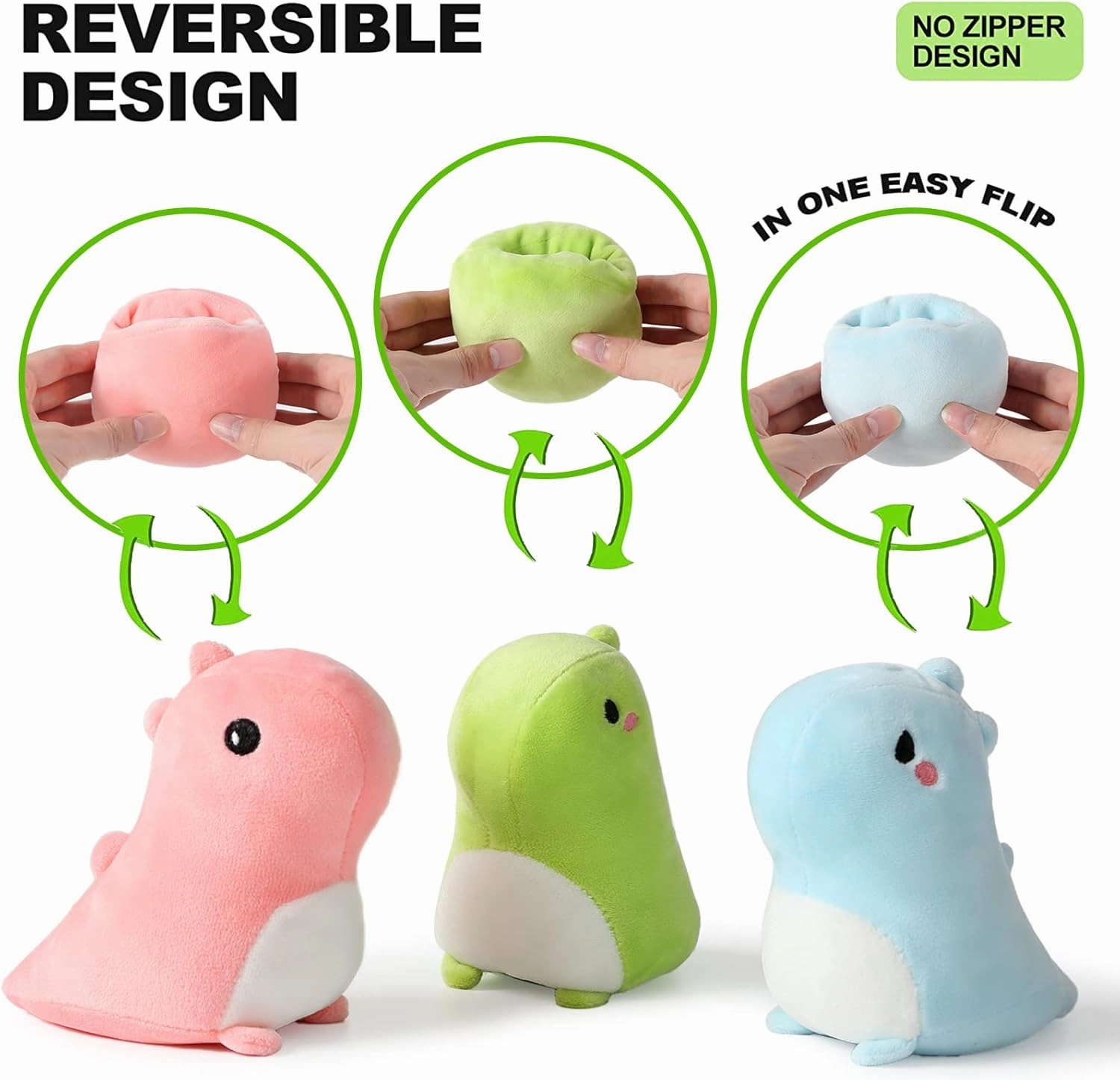 Onsoyours Mommy Dinosaur Stuffed Animal with 3 Dino in her Tummy, 4 Piece Cute Dinosaur Plush Pillow Toys for Kids Girls Boys (Blue Family)