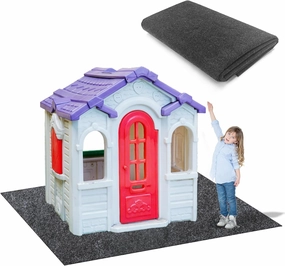 Outdoor Playhouse Mat 55 * 70.8 in Non Slip Backing Outdoor Play Mat Playhouse Activity Pad Rug Waterproof House Play Mat for Outside Game