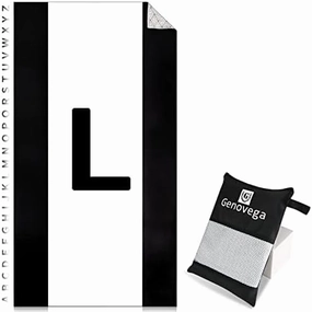 Oversized Monogrammed Microfiber Beach Towel Compact Sandproof Quick Dry Sand Free Extra Large Packable Clearance Towels Personalized Custom Customized Gifts for Swim Men Women Adults Black White L
