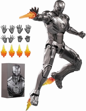 OVONNI 7 Inch Ironman MK2 Action Figure,Exquisite Painting Collectible Figure with Lots of Accessories (1/10 Scale)