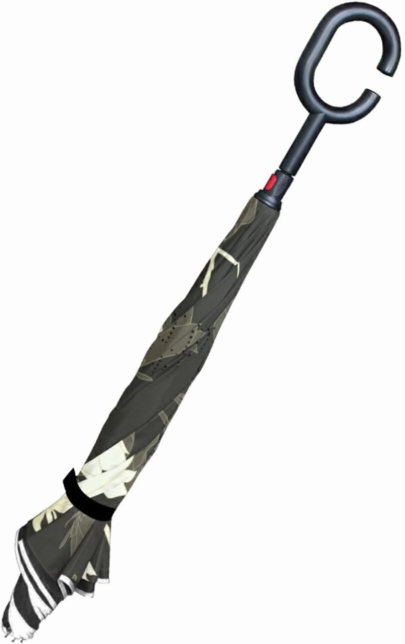 Oyihfvs Double Layer Inverted Umbrella, With C-Shaped Handle Windproof UV Proof Durable Parasol, For Men Women Outdoor Folding Rain Sun