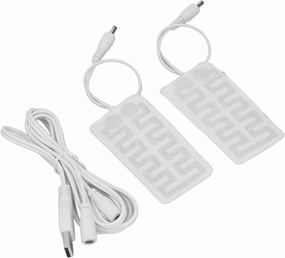 Pack of 2 USB Heating Film 8.9 X 4.6 Cm Carbon Fiber Soft Safe Machine Washable Electric Heating Pad for Gloves Socks Shoes