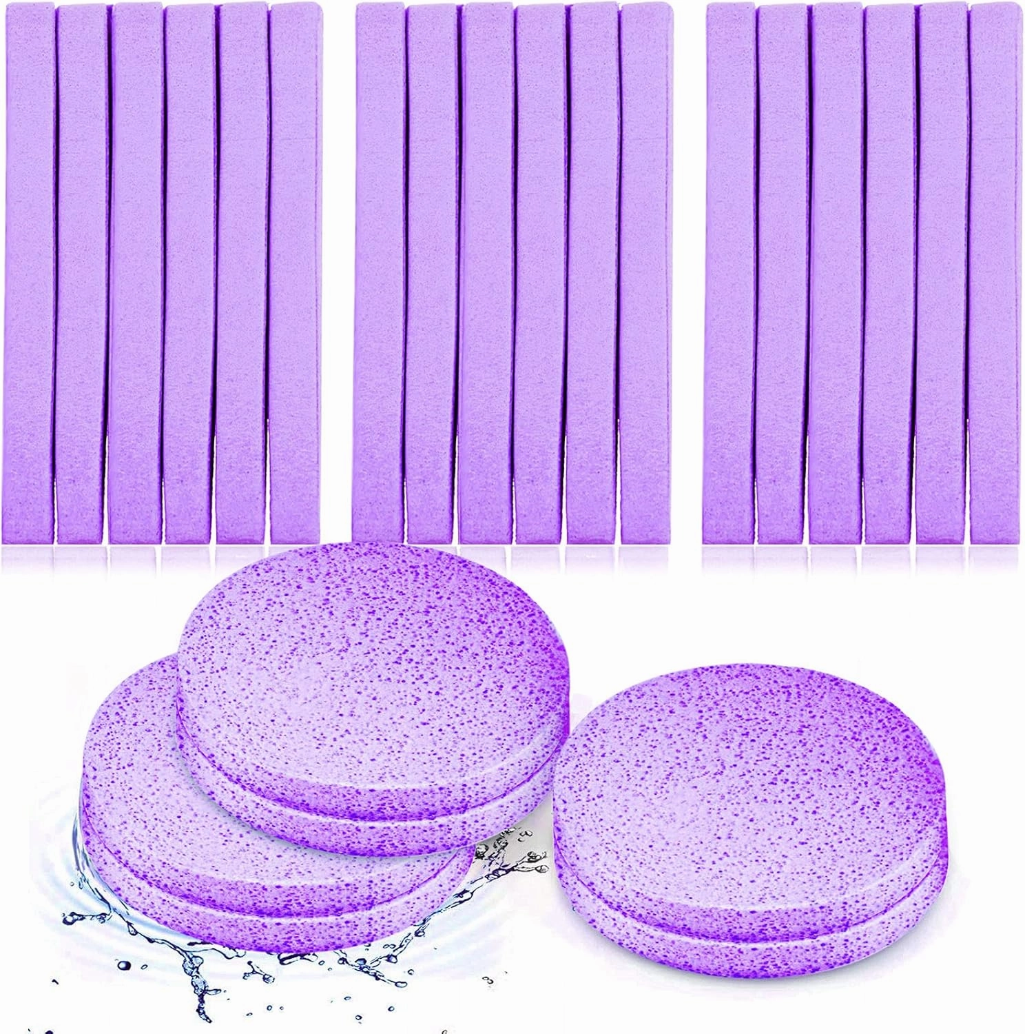 Patelai 120 Pieces Compressed Facial Sponge for Estheticians Face Cleansing Sponge Makeup Removal Pad for Exfoliating Spa Wash (Purple)