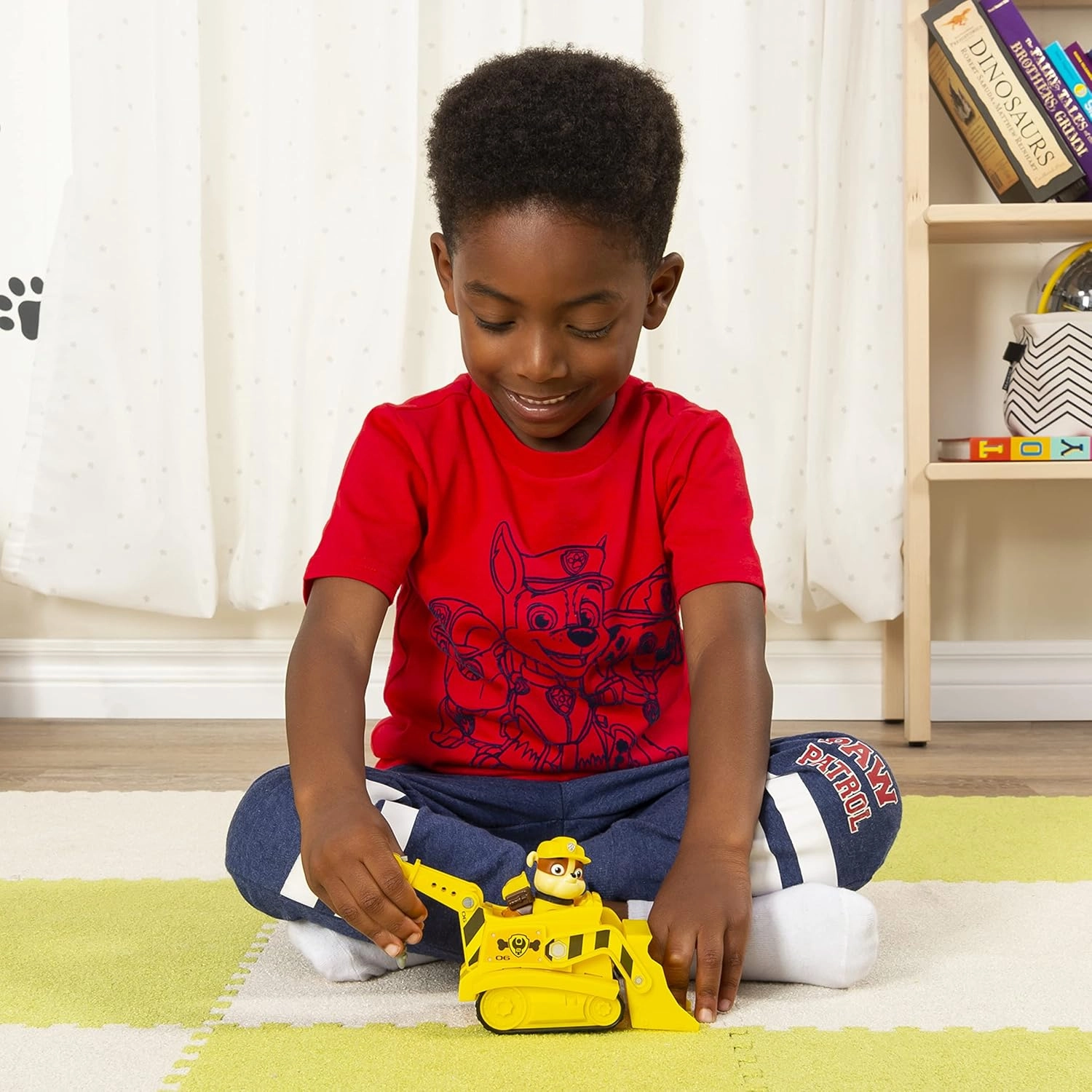 PAW Patrol, Rubble’s Bulldozer, Toy Vehicle with Collectible Action Figure, Sustainably Minded Kids Toys for Boys & Girls Ages 3 and Up
