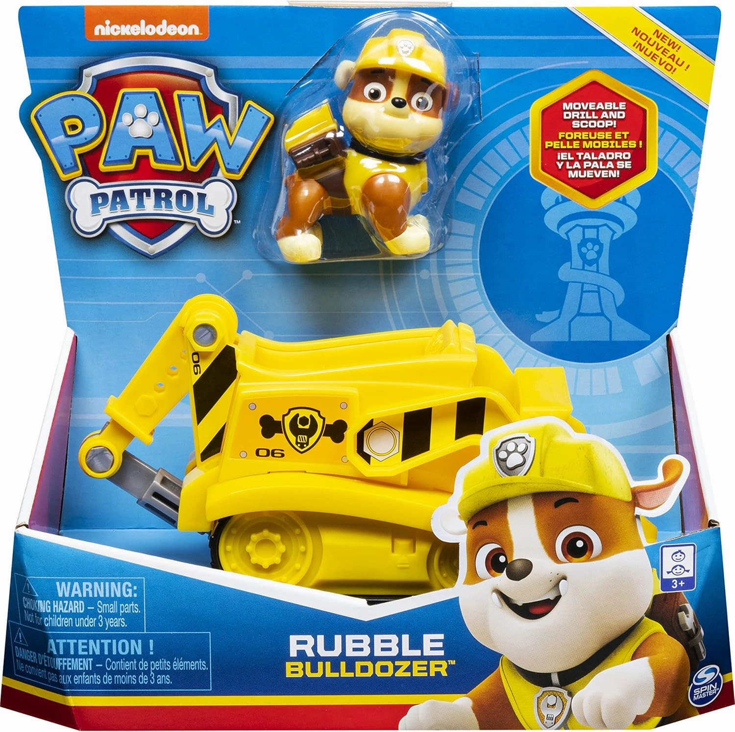 PAW Patrol, Rubble’s Bulldozer, Toy Vehicle with Collectible Action Figure, Sustainably Minded Kids Toys for Boys & Girls Ages 3 and Up