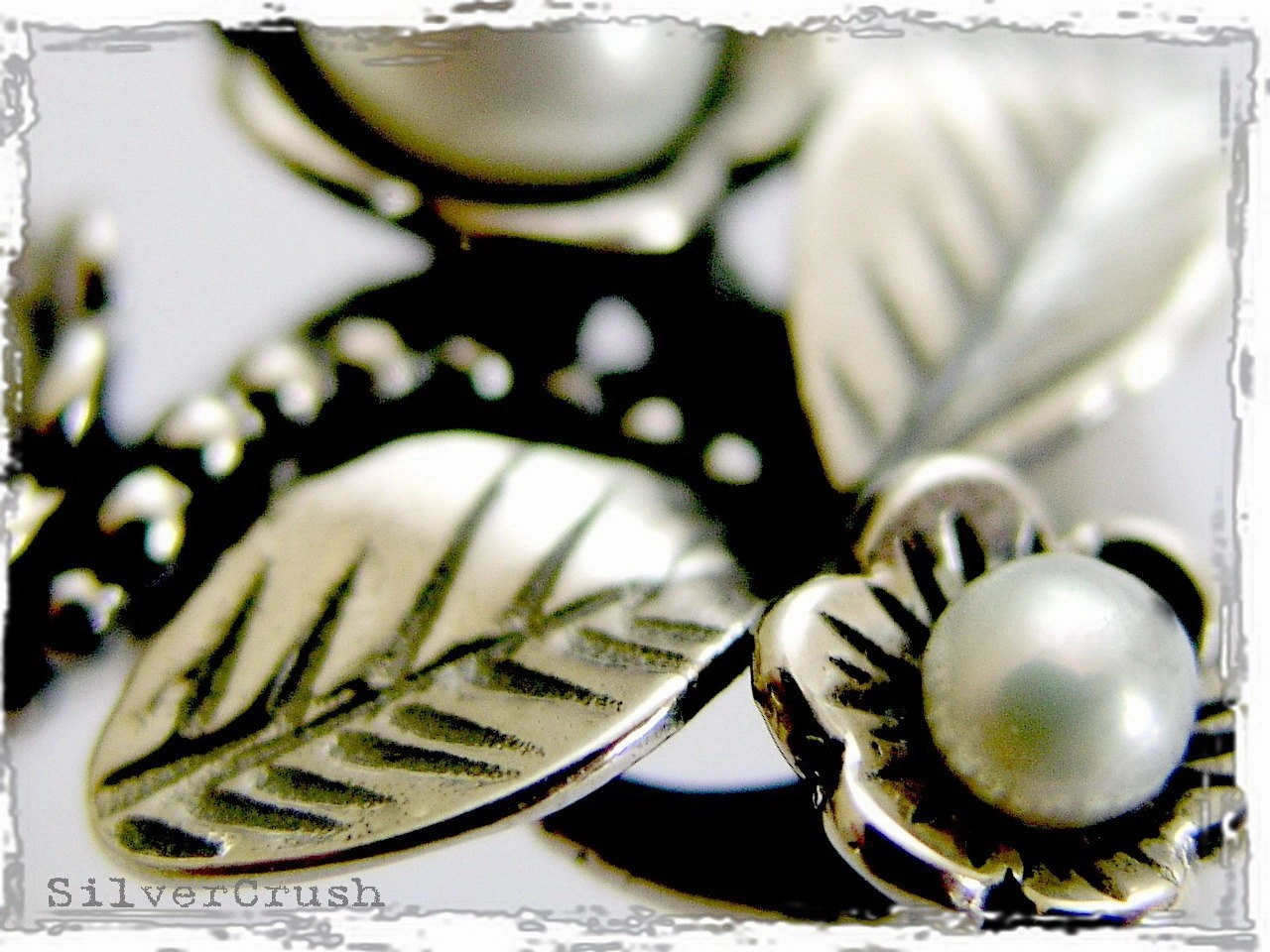 Pearls Silver Botanical Ring  - Tonight.