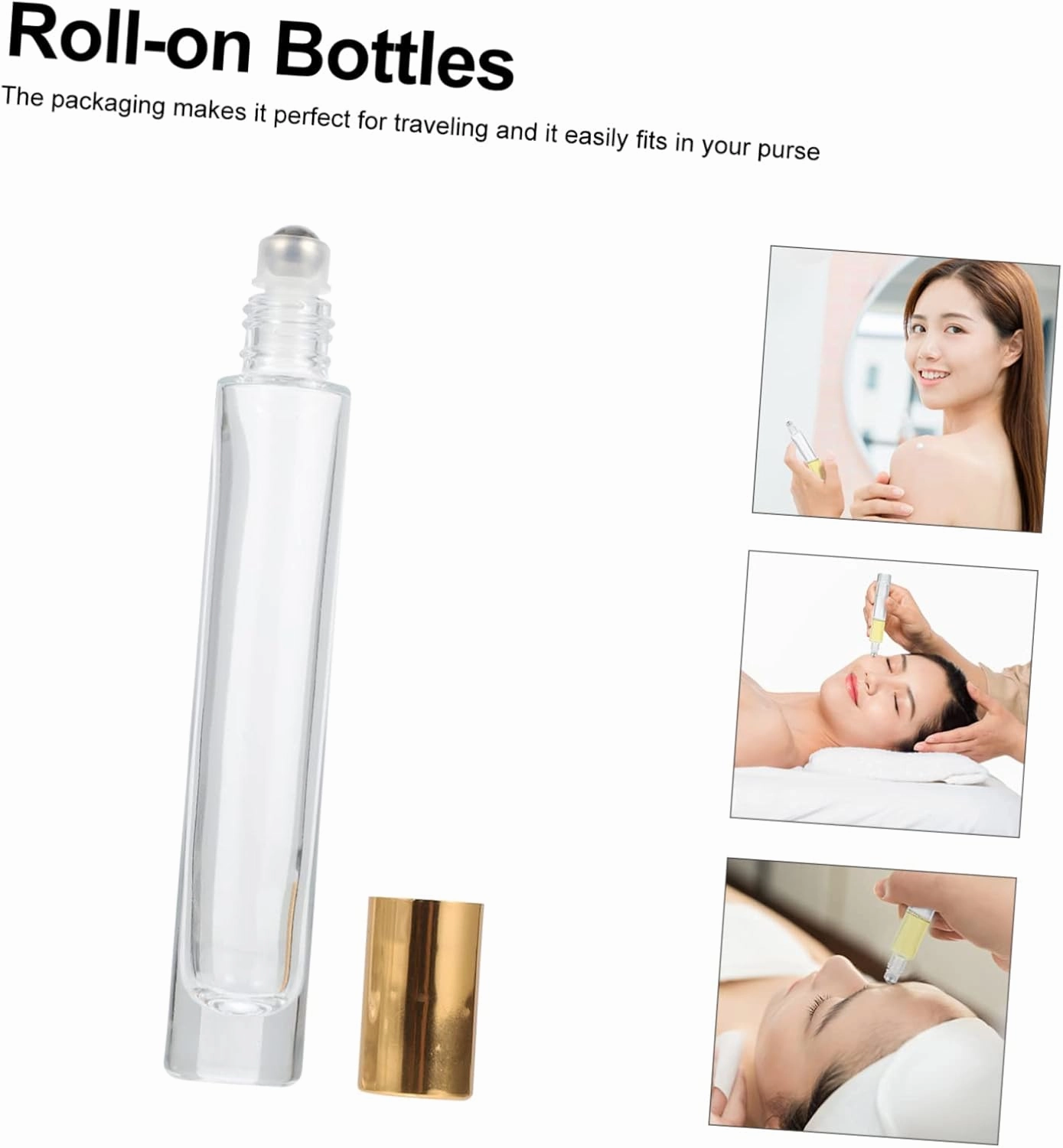 Perfume Bottles 5pcs 10ml Glass Essential Oil Bottles Reusable for Diy Aromatherapy