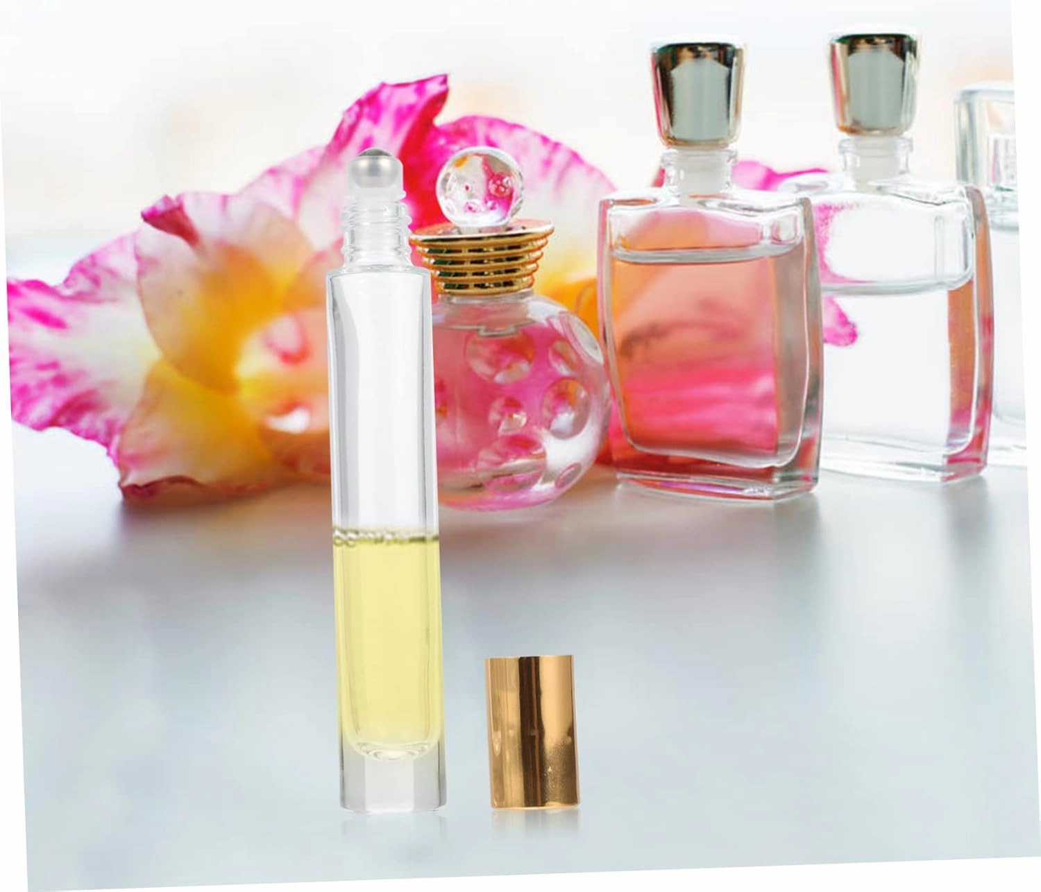 Perfume Bottles 5pcs 10ml Glass Essential Oil Bottles Reusable for Diy Aromatherapy