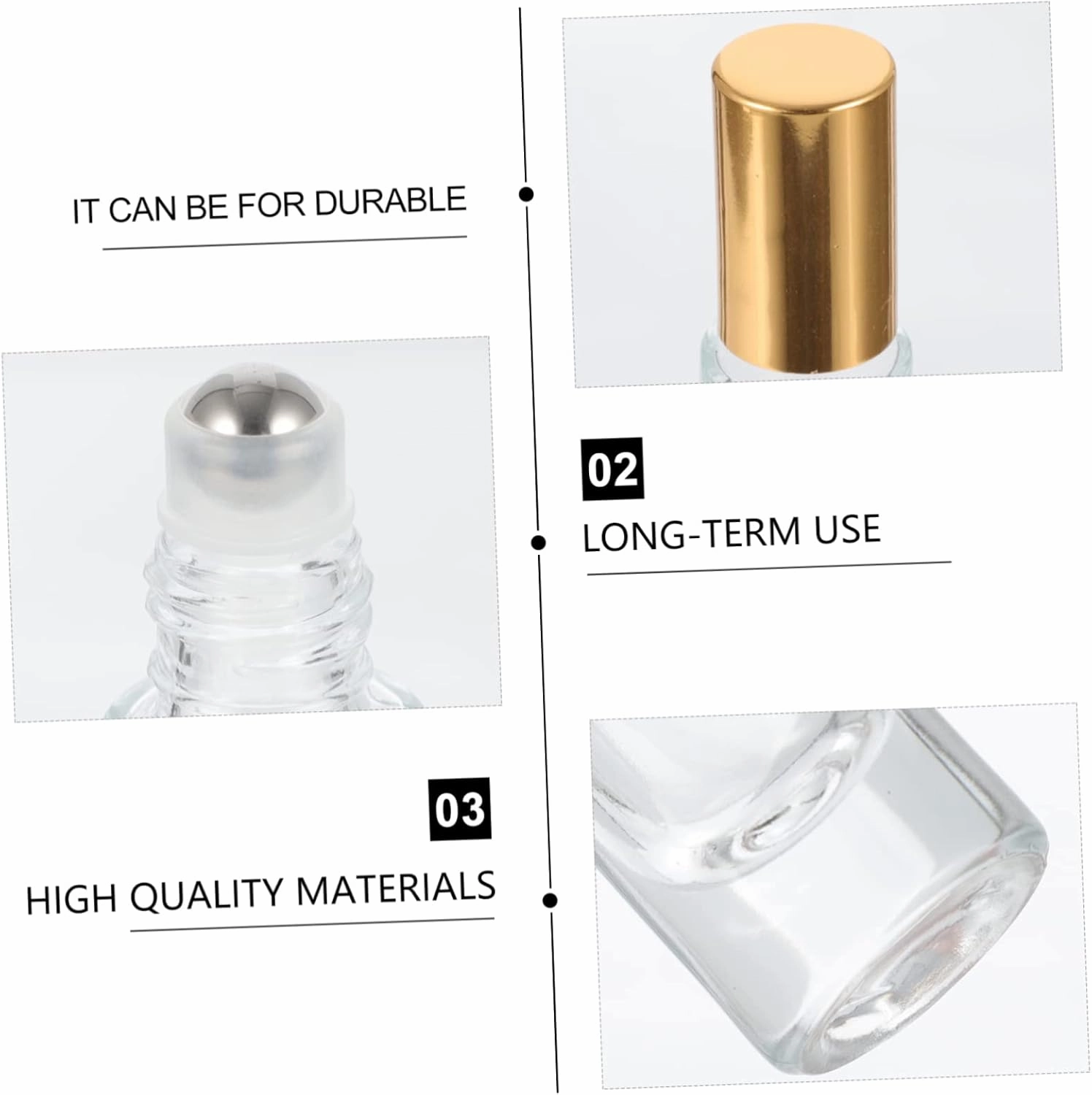 Perfume Bottles 5pcs 10ml Glass Essential Oil Bottles Reusable for Diy Aromatherapy