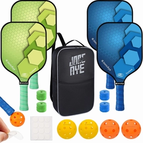 Pickleball-Paddles-Set of 4 or 2 Rackets by JoncAye, USAPA Approved Pickle-Ball Equipment with Balls, Bag, Accessories, Fiberglass Graphite Pickleball Racquet Set for Men, Women, Kids, Adults