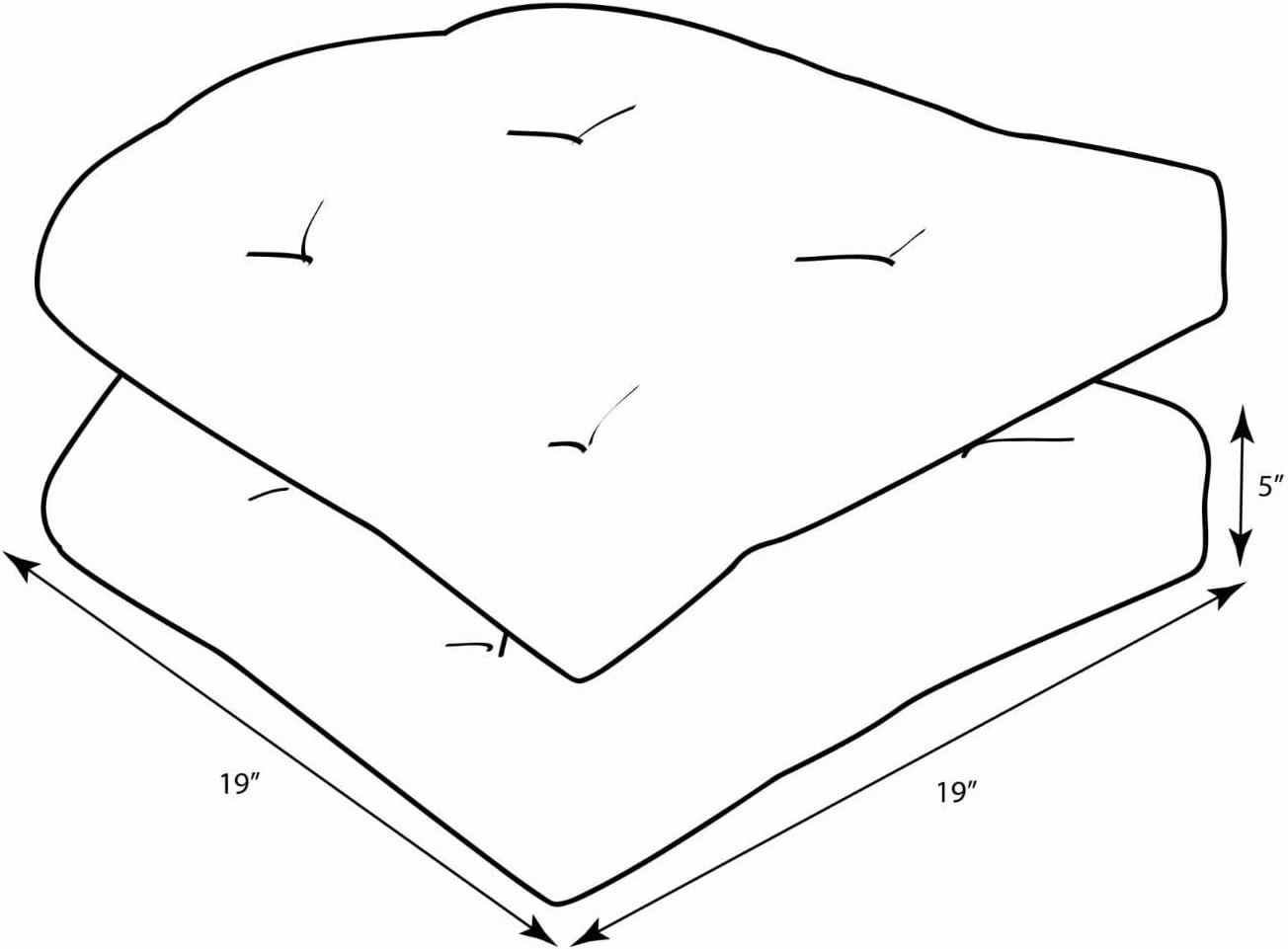 Pillow Perfect 550435 Outdoor/Indoor Fresco Tufted Seat Cushions (Round Back), 19" x 19", Yellow, 2 Pack