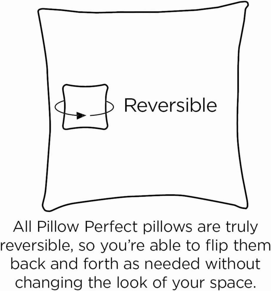Pillow Perfect Tory Solid Indoor/Outdoor Lumbar Pillow Plush Fill, Weather and Fade Resistant, Lumbar - 11.5" x 18.5",, Blue, 2 Count