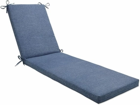 Pillow Perfect Tory Solid Indoor/Outdoor Patio Chaise Lounge Cushion Plush Fiber Fill, Weather and Fade Resistant, 80" x 23", Blue