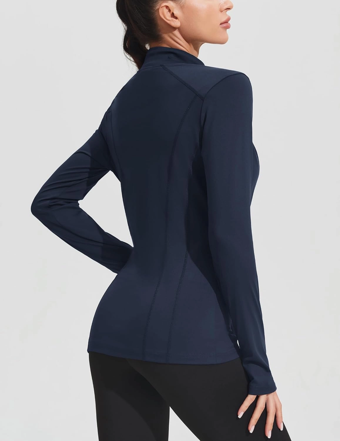 PINSPARK Women's Athletic Jackets Slim Fit Workout Jacket Full Zip Up Running Gym Yoga Sports Tops with Pockets