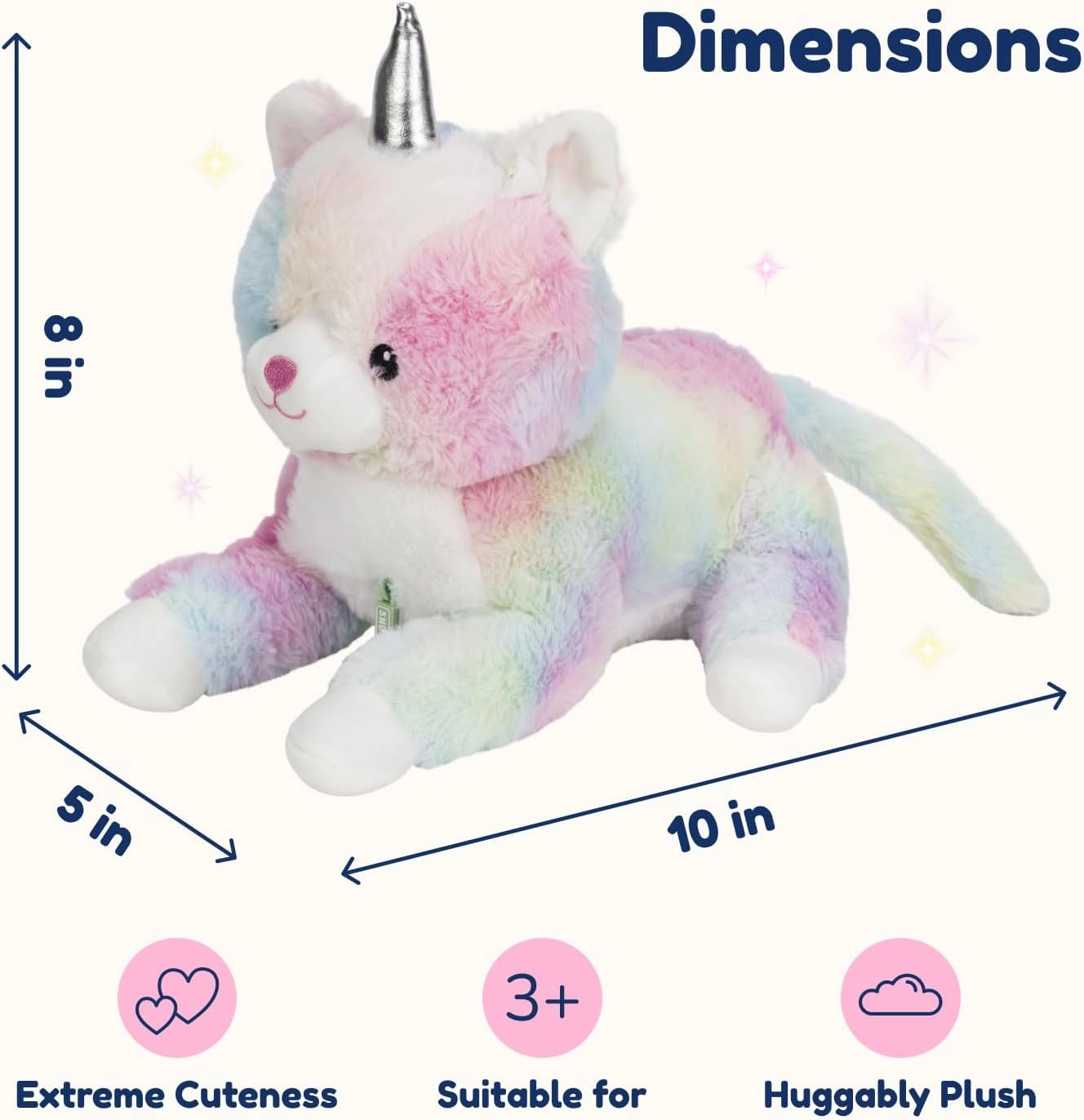 PixieCrush Unicorn Cat Plushie - Mommy Cat Unicorn with 4 Baby Kittens - Magical Pillow Plushies for Girls Ages 3-8 - Big Stuffed Animals - Ideal Gift for Girls 5 x 10 x 8 inches