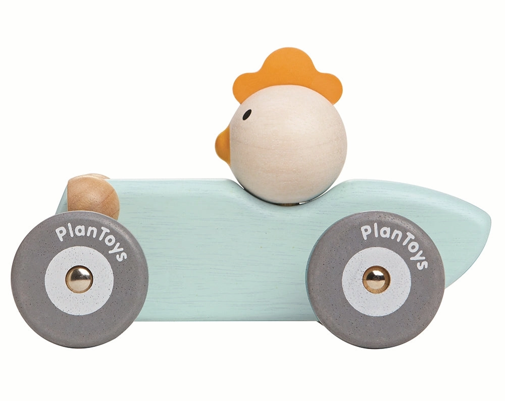 Plan Toys Chicken Racing Car - Blue