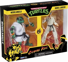 PlayMates TMNT X Cobra Kai Michelangelo VS Daniel LARUSSO AF 2PK
