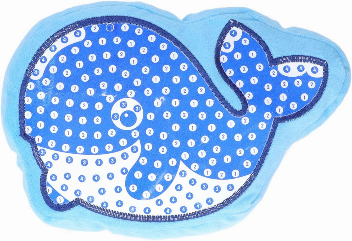 plplaaoo DIY Plush Animal Pillow for Kids – No Sewing Craft Kit with PP Cotton, Includes Fabric & Stuffing – Fun Plush Decompression Toy for Ages 5 , Educational Arts & Crafts Project (Whale 33288)