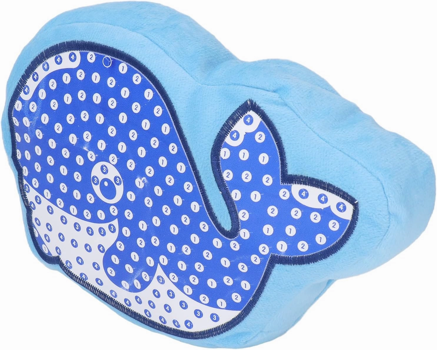 plplaaoo DIY Plush Animal Pillow for Kids – No Sewing Craft Kit with PP Cotton, Includes Fabric & Stuffing – Fun Plush Decompression Toy for Ages 5 , Educational Arts & Crafts Project (Whale 33288)
