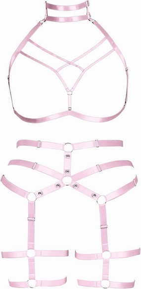 Plus Size Plump Garter Belt Set Full Body Harness for Women Lingerie cage Punk Festival Rave Gothic Bra Large Size Halloween