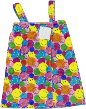 Plush Spa Wrap and Towel Neon Smiles Large, 12-16 Years