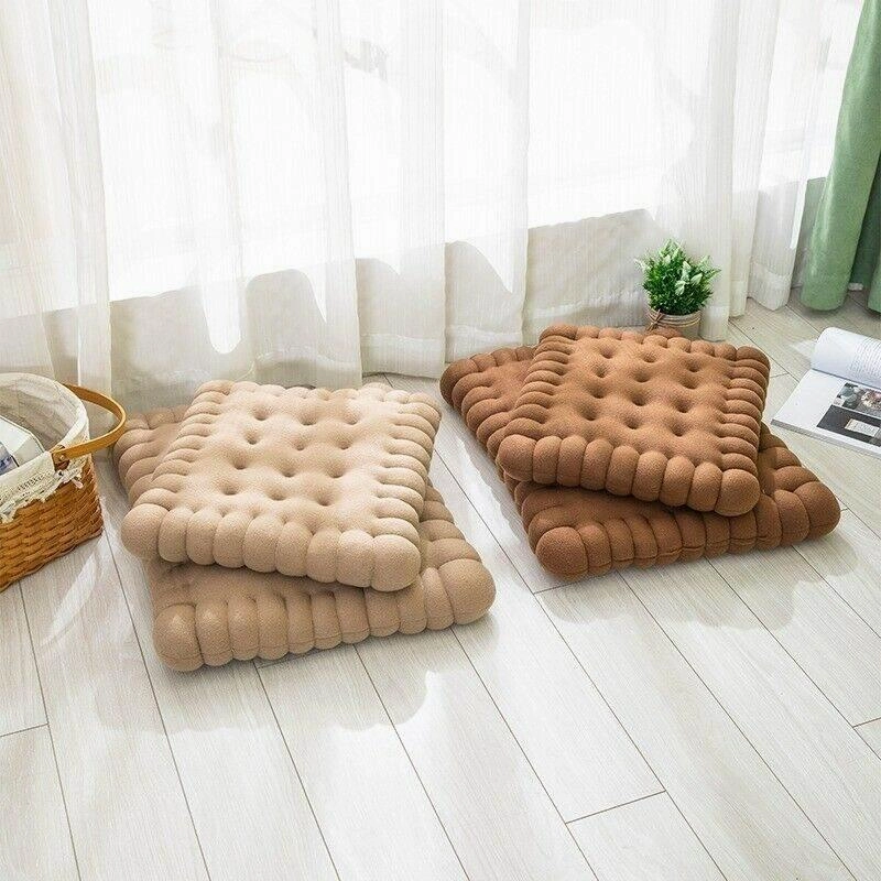 Plush Biscuit Pillow - Creative Decorative Cushion